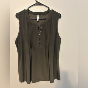 Sleeveless green top